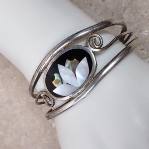 Alpaca Silver Inlay Cuff Bracelet